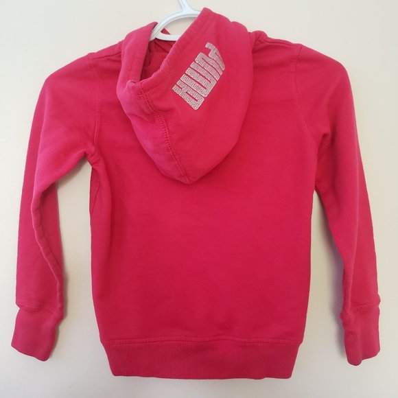 🦋UNISEX Pink Puma Glitter Sweatshirt Pull Hoodie - Picture 7 of 8